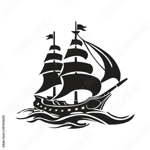 Illustration of a sailboat silhouette Illustrations of sailboats generally depict traditional or modern wind-driven vessels, using triangular or rectangular sails. The visuals often feature tall masts