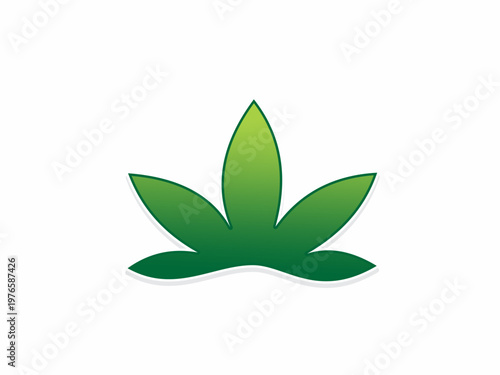 Green Herbal Leaf Logo Symbol for Natural Wellness Organic Products and Healthcare Brand Identity with Gradient Green Tones