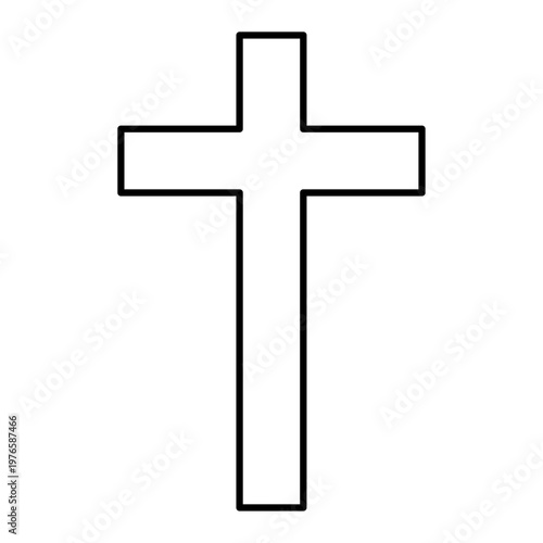 Christian cross Black cross symbol vector illustration religious faith sign, Christian crucifix icon, minimalist spiritual design, isolated graphic