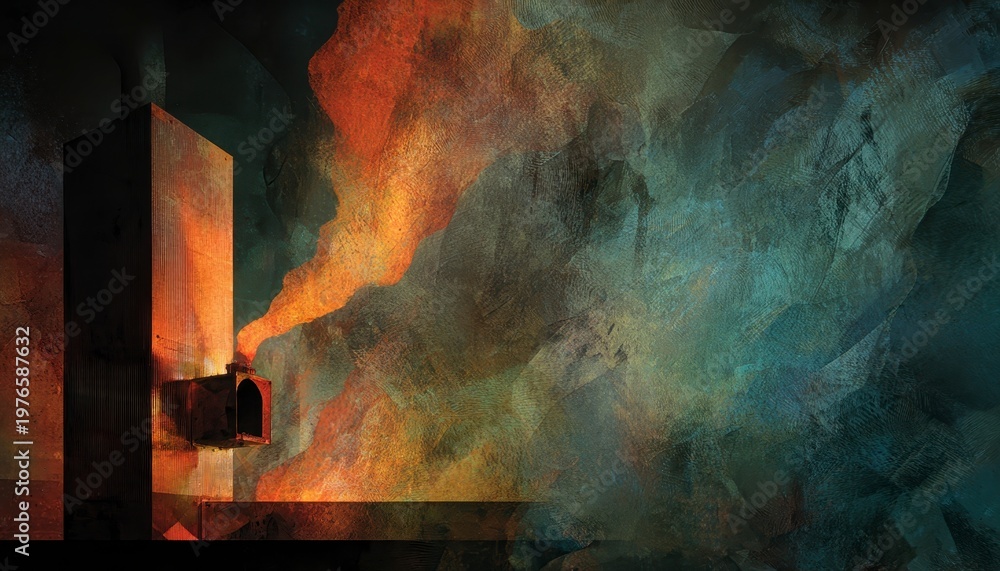 Fototapeta premium Abstract Industrial Smoke and Color Design