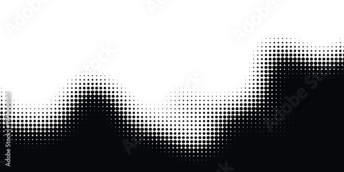 Set of halftone dots gradient pattern texture isolated on white background. Straight dotted spots using halftone circle dot raster texture. Vector blot half tone collection.