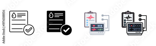 Medical Monitoring Icon Pack In Multiple Styles
