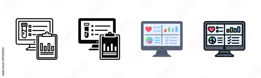 Obraz premium Health Dashboard Icon Pack In Multiple Styles