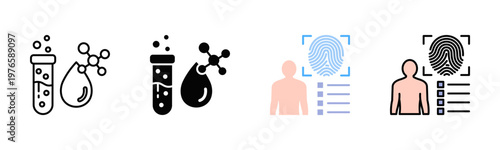 Biometric Data Icon Pack In Multiple Styles