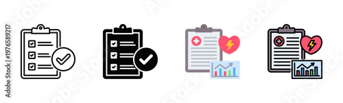 Chronic Condition Monitoring Icon Pack In Multiple Styles