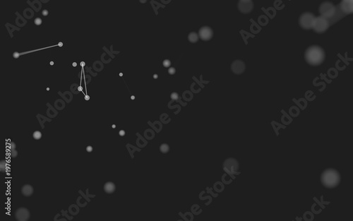 Abstract background. Molecules technology with polygonal shapes, connecting dots and lines. Connection structure. Big data visualization.