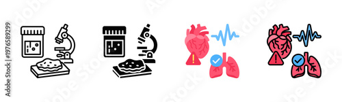Cardiopulmonary Status Icon Pack In Multiple Styles