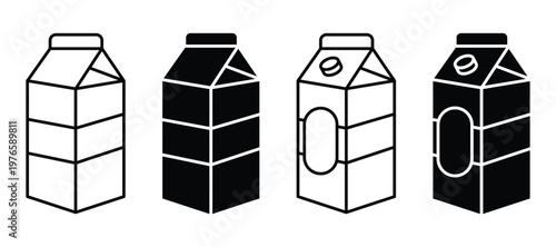 Milk Box Container with Fresh Dairy Theme and Vector 