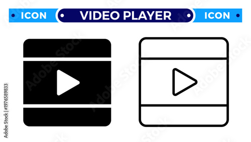Video Player and Streaming Interface Online Media Vector Icon Set