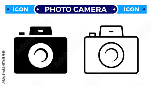 Photo Camera and Press Photography Digital Imaging Vector Icon Set