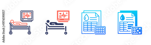 Patient Monitoring Icon Pack In Multiple Styles
