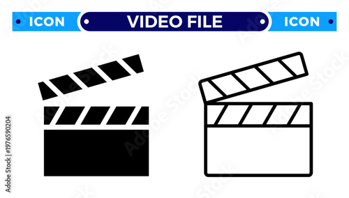 Video File and Movie Document Multimedia Content Vector Icon Set
