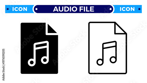 Audio File and Music Document Sound Content Vector Icon Set