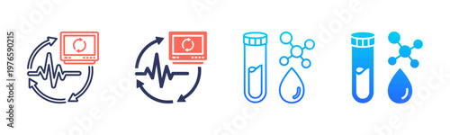 Continuous Monitoring Icon Pack In Multiple Styles