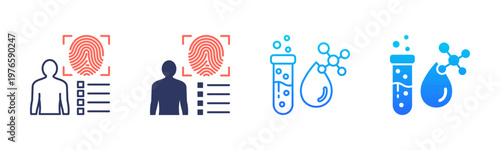 Biometric Data Icon Pack In Multiple Styles
