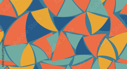 Colorful abstract pattern of fragmented triangles and shapes
