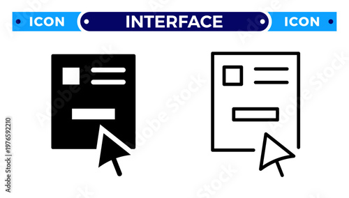 Clickable User Interface and Web Article Selection Vector Icon Set
