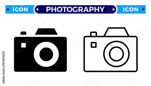 Digital Compact Camera and Photography Media Capture Vector Icon Set