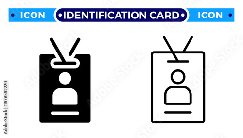 Identification Card and Employee ID Badge Vector Icon Set