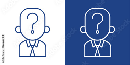 User Anonymity Blue And White Icon Style Collection