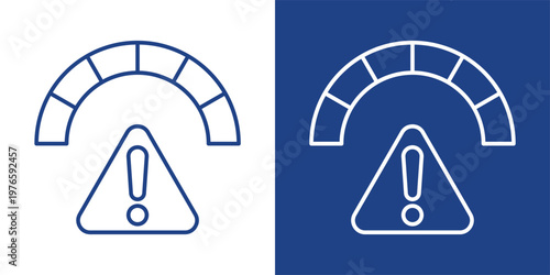 Risk Warning Blue And White Icon Style Collection