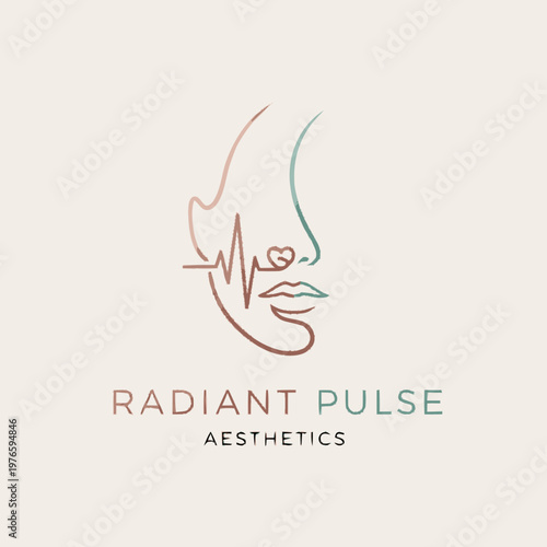 Radiant Pulse Aesthetics Logo Design.