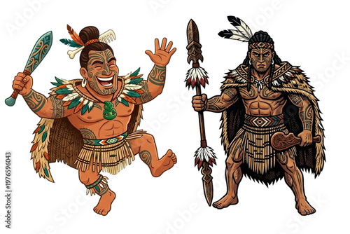 maori warrior vector