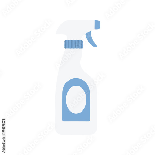 Cleaning spray bottle illustration, chemical detergent or disinfectant sprayer icon in flat vector style