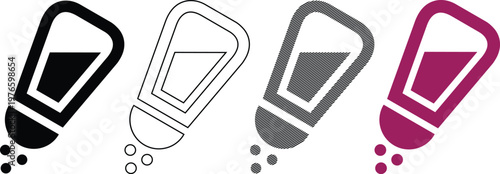 Salt shaker icon vector illustration showing seasoning or adding flavor to food.