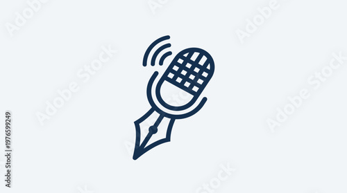 Podcast Writing and Audio Journalism Concept