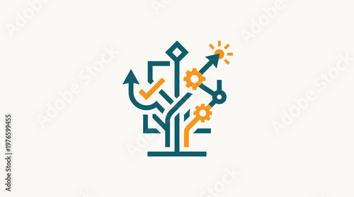 Abstract Concept of Growth Strategy and Progress