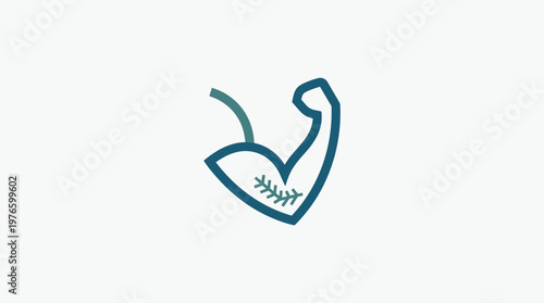 Minimalist Arm Bicep Logo with Plant Sprig