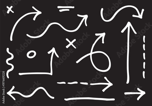 Set of arrows in various positions