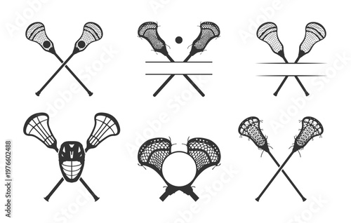 Lacrosse monogram logo, Lacrosse sticks monogram, Crossed lacrosse sticks svg, Lacrosse sticks logo, Lacrosse svg, Lacrosse silhouette, Lacrosse logo, Lacrosse vectors.