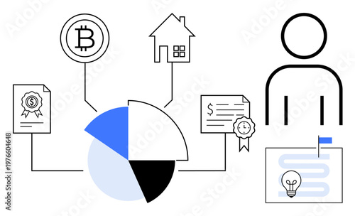 Asset management. Asset management through blockchain, cryptocurrency, and financial data. Manage assets and financial tools with bitcoin, property, and user profiles. Ideal for fintech, technology