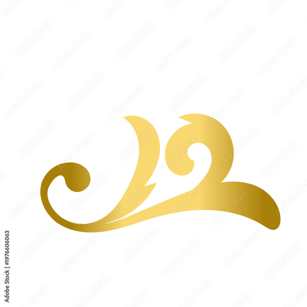 Obraz premium Gold Corner Floral Flourish Ornament