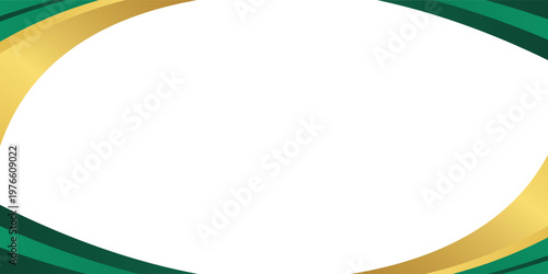 Gold and green combination for header or footer concept. Blank space for text design