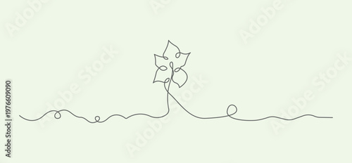 Continuous line drawing of a simple flower design