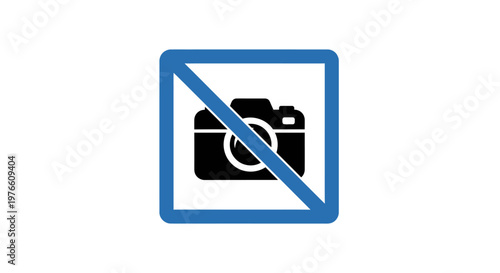 A clear graphic symbol indicating no photography allowed or camera prohibited in this area.