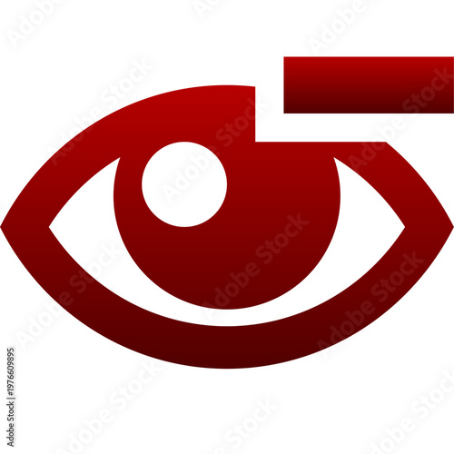 Red eye minus icon for hide view visibility and privacy unfollow