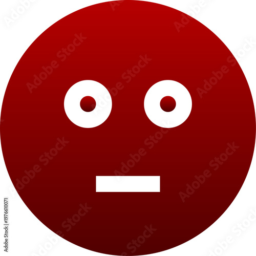 Red puzzled face icon for thinking mode and confusion emotion
