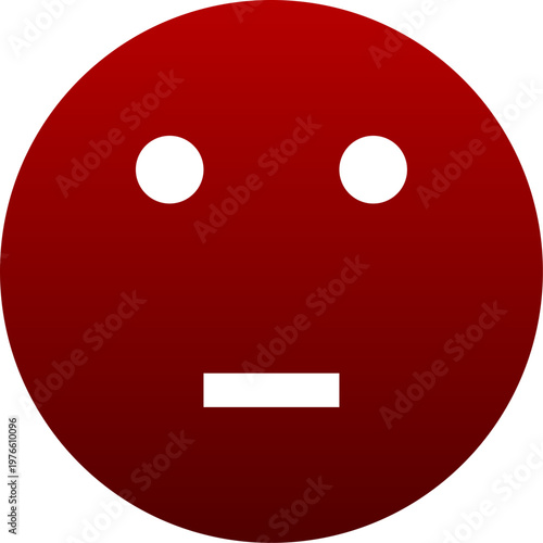 Red poker face icon for silence status and neutral emotion