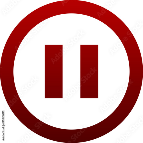 Red pause circle icon for media wait stop and video player Free Download Red pause circle icon for media wait stop and video player - GFXLoad