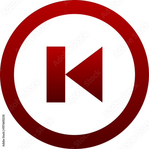 Red previous icon for media track back return and video player Free Download Red previous icon for media track back return and video player - GFXLoad