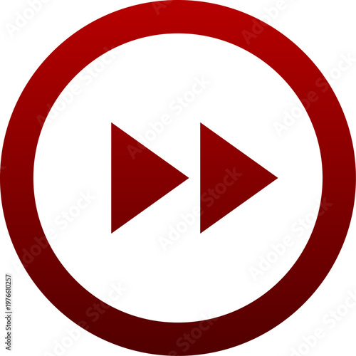 Red forward icon for fast speed video skip and audio player