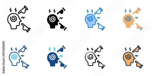 Peer pressure icons set multiple style collection. Editable stroke 
