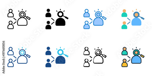 Social identity icons set multiple style collection. Editable stroke 
