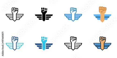 Self esteem icons set multiple style collection. Editable stroke 
