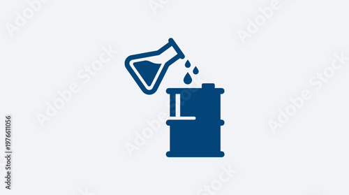 Chemicals Poured Into Oil Barrel Symbol