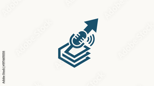 Podcast Growth And Knowledge Icon On White Background.